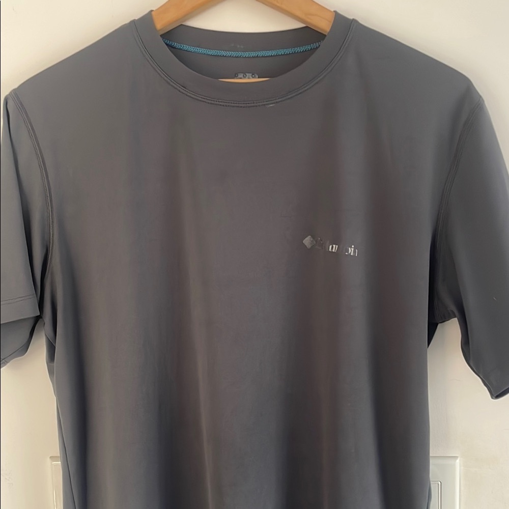 Columbia Grey Short Sleeve Training T-Shirt Active Tech Top PTP 22 M L